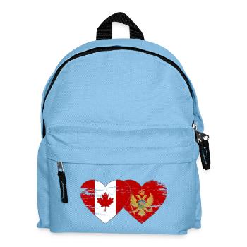 Canada Montenegro Flag Heart used - Kids' Backpack - light blue - Front