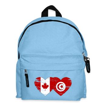 Drapeau du Canada Tunisie coeur utilisé - Sac à dos Enfant - bleu clair - Devant