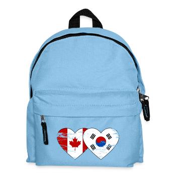 Kanada Südkorea Flagge Herz used - Kinder Rucksack - Hellblau - Vorne