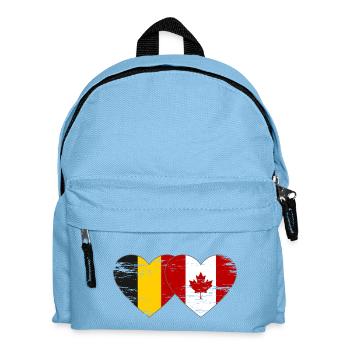 Belgien Kanada Flagge Herz used - Kinder Rucksack - Hellblau - Vorne