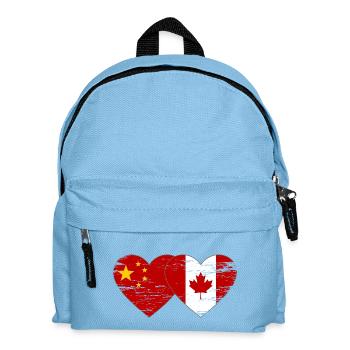 China Canada Flag Heart Used - Kids' Backpack - light blue - Front