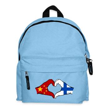 China Finnland Flagge Hände Herzform - Kinder Rucksack - Hellblau - Vorne