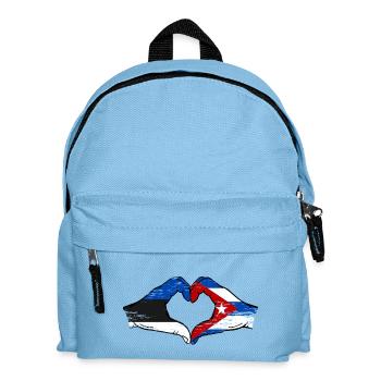 Estland Kuba Flagge Hände Herzform used - Kinder Rucksack - Hellblau - Vorne