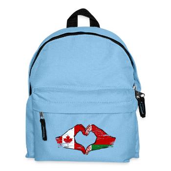 Kanada Belarus Flagge Hände Herzform used - Kinder Rucksack - Hellblau - Vorne