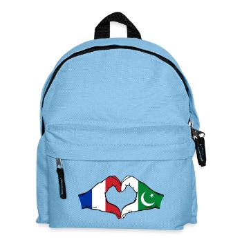 Frankreich Pakistan Flagge Hände Herzform - Kinder Rucksack - Hellblau - Vorne