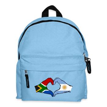 Südafrika Argentinien Flagge Hände Herzform - Kinder Rucksack - Hellblau - Vorne