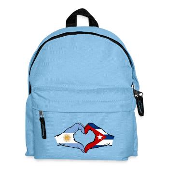 Argentinien Kuba Flagge Hände Herzform - Kinder Rucksack - Hellblau - Vorne