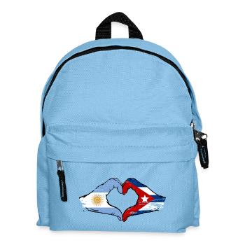 Argentinien Kuba Flagge Hände Herzform used - Kinder Rucksack - Hellblau - Vorne