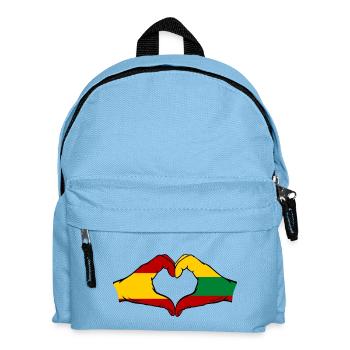 Spanien Litauen Flagge Hände Herzform - Kinder Rucksack - Hellblau - Vorne