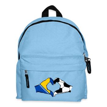 Bosnien Fussball Flagge Haende Herzform - Kinder Rucksack - Hellblau - Vorne