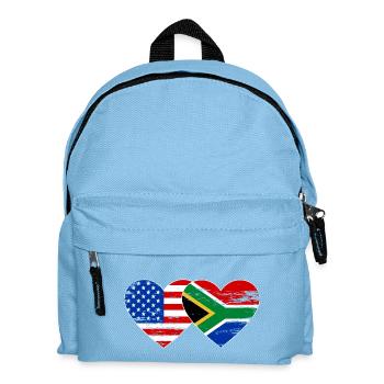 Drapeau des États-Unis d’Afrique du Sud en forme de cœur utilisé - Sac à dos Enfant - bleu clair - Devant