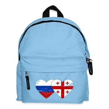 Russie Géorgie Drapeau Coeur Utilisé - Sac à dos Enfant - bleu clair - Devant
