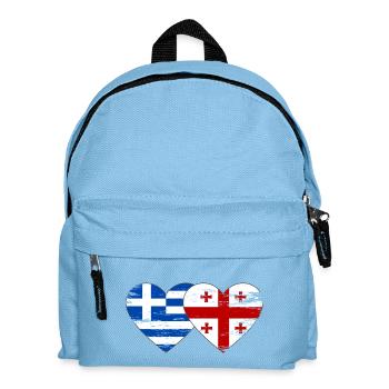 Greece Georgia Flag Heart Used - Kids' Backpack - light blue - Front
