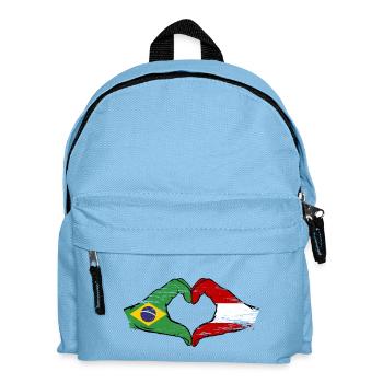 Brazil Austria Flag Hand Shape Heart Shape Used - Kids' Backpack - light blue - Front
