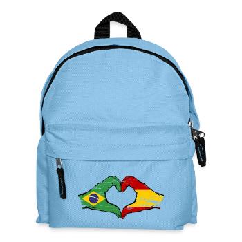 Brasilien Spanien Hände Herzform used - Kinder Rucksack - Hellblau - Vorne