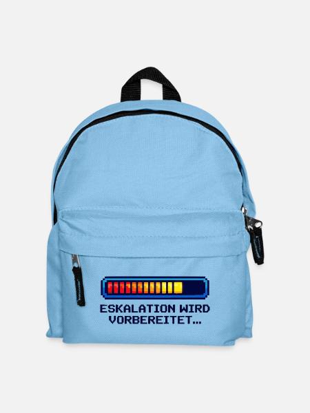 „Eskalations Shirt“ – Nerd & Geek Style (deutsch) - Kinder Rucksack - Hellblau
