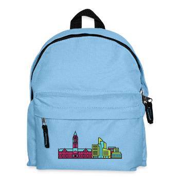 Silhouette de la ville de Bradford City Town Style Art moderne - Sac à dos Enfant - bleu clair - Devant