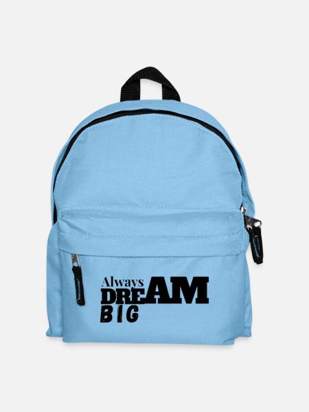 Bold Dream Big Typography Tee - Kids' Backpack - light blue