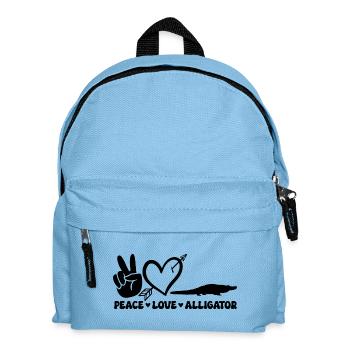 Peace Love Alligator – Funny Reptile Design - Kids' Backpack - light blue - Front