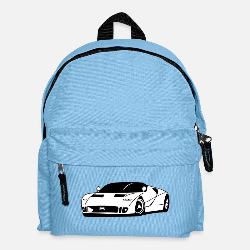 White sport car - Kids' Backpack - light blue