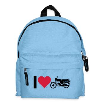 Herz Moped - Kinder Rucksack - Hellblau - Vorne
