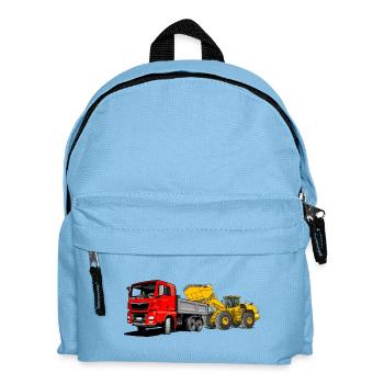 Camion avec chargeuse sur pneus - Sac à dos Enfant - bleu clair - Devant