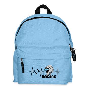 Motorcycle Racing Heartbeat Heart Love Motorcycle - Kids' Backpack - light blue - Front