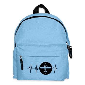 Heartbeat Aviation Emblème Logo Vol Icône Vol - Sac à dos Enfant - bleu clair - Devant