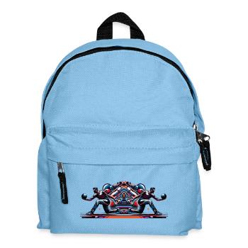 Dynamische, farbenfrohe Bowler in Aktion - Kinder Rucksack - Hellblau - Vorne