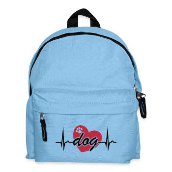 EKG Kurve - Herzkurve - Puls - Hund - Kinder Rucksack - Hellblau - Vorne