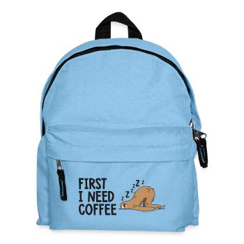 D'abord j'ai besoin d'un café humour - Sac à dos Enfant - bleu clair - Devant