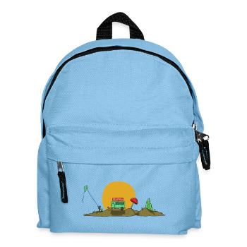 Sunny Summer Day Eisdiele und Drachen - Kinder Rucksack - Hellblau - Vorne