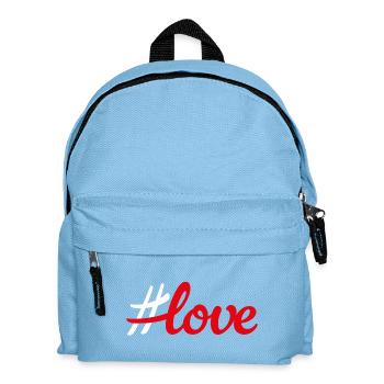 Hashtag Red Love Love Handwriting Minimalist - Kids' Backpack - light blue - Front