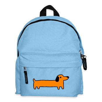 Dackel Hund Geschenk - Kinder Rucksack - Hellblau - Vorne
