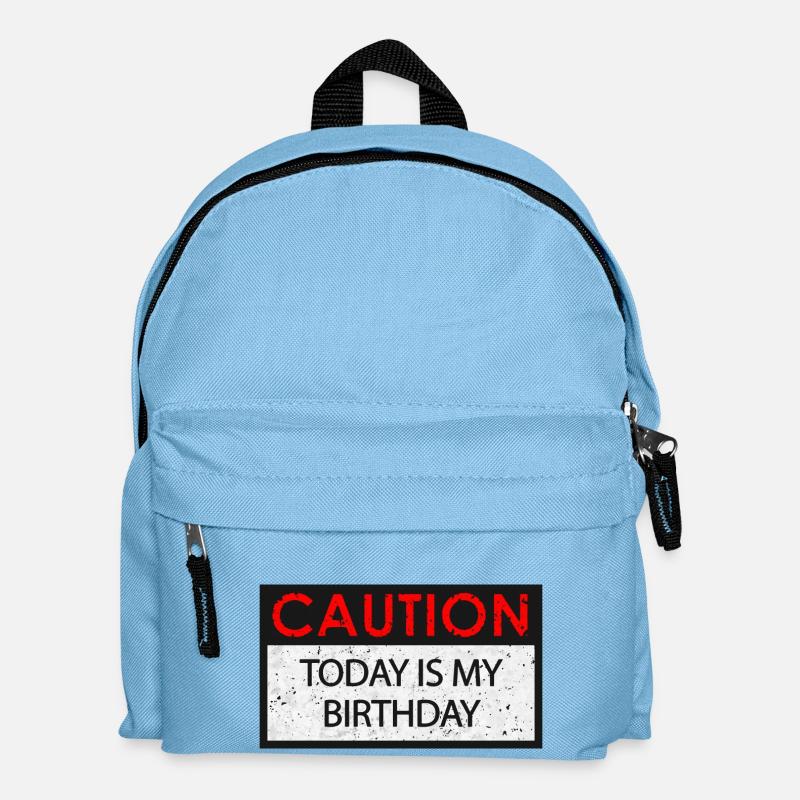 Caution - Birthday (Geburtstag) - Kinder Rucksack - Hellblau