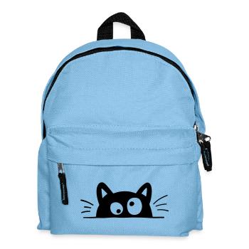 Neugierige Katze - Kinder Rucksack - Hellblau - Vorne