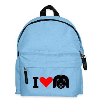 I Love Dogs (black) - Kinder Rucksack - Hellblau - Vorne
