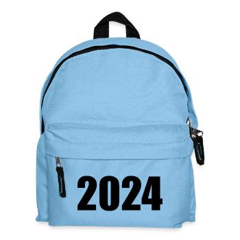2024 blanc Nouvel An Nouvel An noir - Sac à dos Enfant - bleu clair - Devant