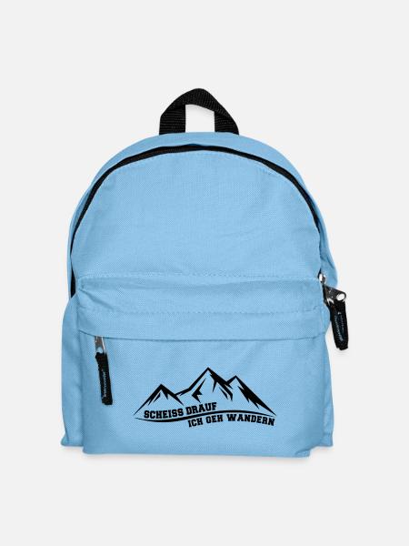 Scheiss drauf ich geh wandern lustiger Spruch - Kinder Rucksack - Hellblau