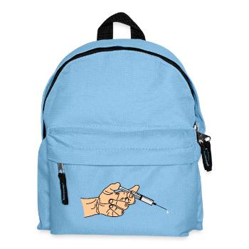 Seringue avec goutte à goutte sortant dans la main - Sac à dos Enfant - bleu clair - Devant