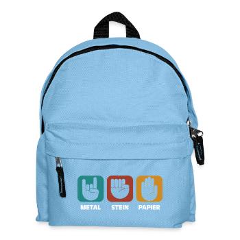 Metal Stein Papier - Kinder Rucksack - Hellblau - Vorne