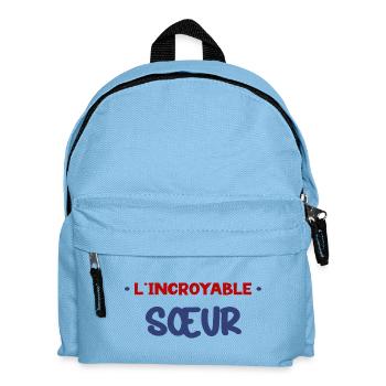 Incroyable Sœur Citation Cadeau Famille - Sac à dos Enfant - bleu clair - Devant