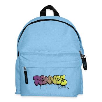 Lettrage graffiti rennais avec dégradé de couleurs - Sac à dos Enfant - bleu clair - Devant