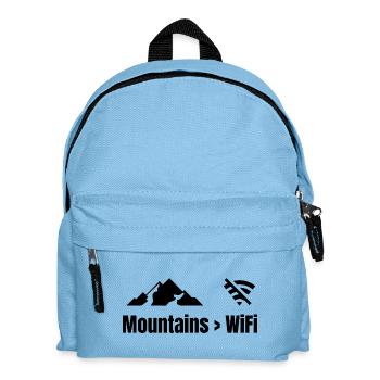 Mountains > WiFi – Abenteuer Shirt - Kinder Rucksack - Hellblau - Vorne