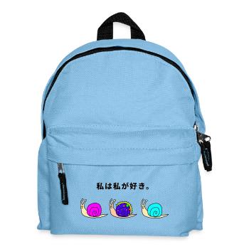trois escargots colorés kawaii - Sac à dos Enfant - bleu clair - Devant