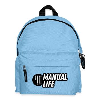 JDM-Aufkleber – manuelles Leben - Kinder Rucksack - Hellblau - Vorne