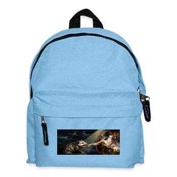 Opossum Beats God's Hand Funny Opossum Meme - Kids' Backpack - light blue - Front