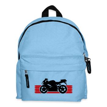 Motorrad fahren Motorradfahrer Motorradfahrerin - Kinder Rucksack - Hellblau - Vorne