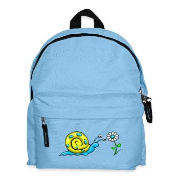 Snail with flower - Kids' Backpack - light blue - Front
