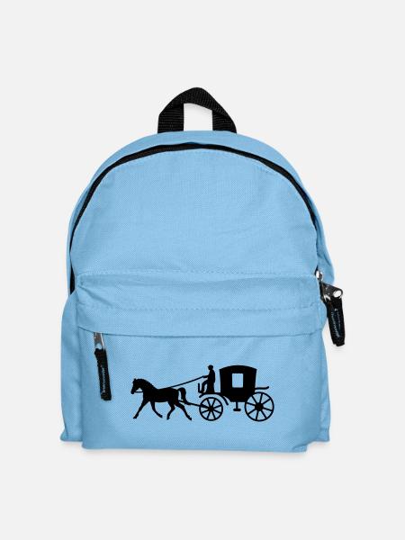 kutsche kutscher pferd - Kinder Rucksack - Hellblau